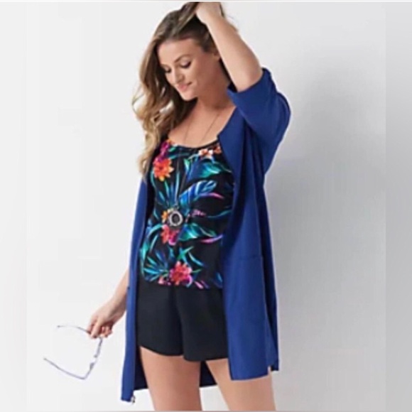 Tropical Print Dreamshaper by Miracle Suit Farrah Romper One-piece Size 8 - Picture 5 of 7